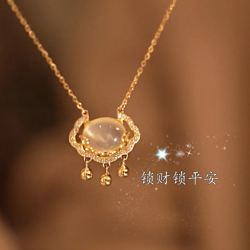 BLUNWEI/贝仑薇 祥云如意平安锁项链女小众设计如意锁