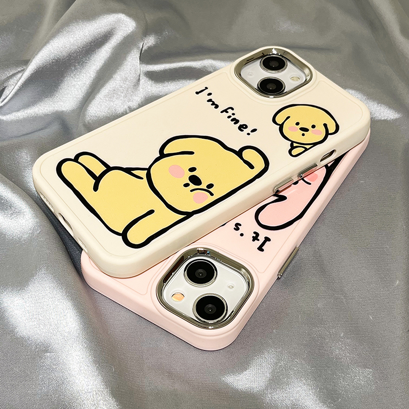 适用情侣可爱卡通小狗兔子苹果13手机壳iphone14/12软壳xr/11小