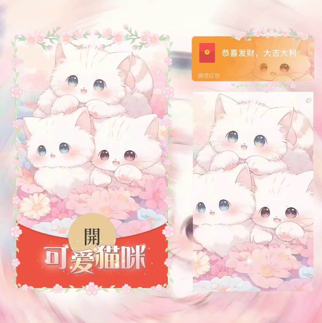 【新品】新款红包封面可爱卡通红包封面可爱猫咪/动态封面设计服务