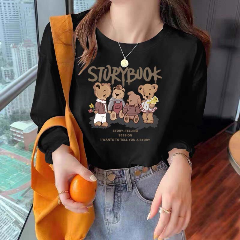 2023新疆重磅时尚圆领长袖男女同款长袖T恤宽松百搭上衣100928