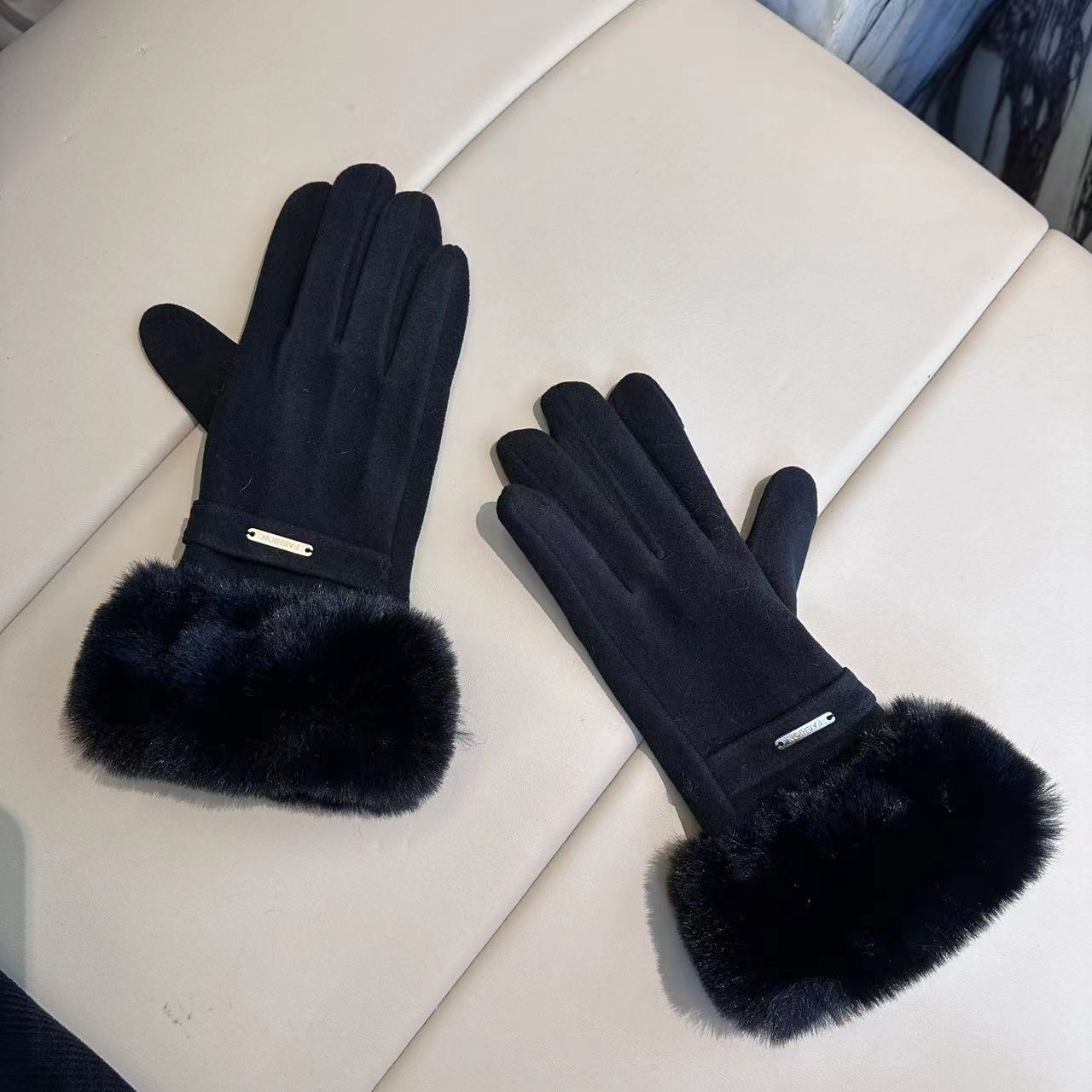 BLAVCPEON「绅士风度」冬季加厚保暖带标手套 Z231109161