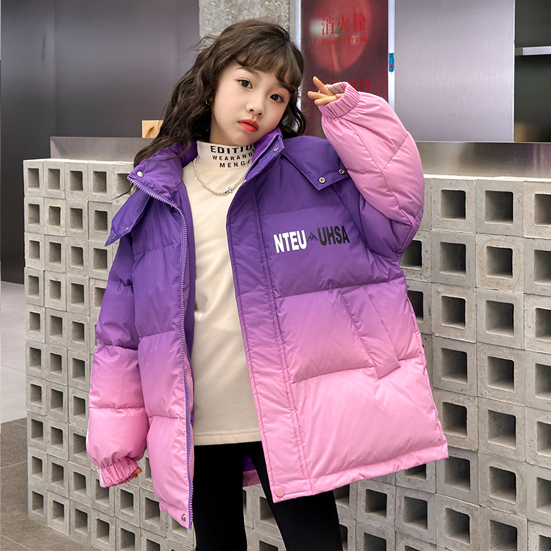 女童羽绒服6-12岁15岁中大儿童2023新款冬季加厚中长款小女孩洋气