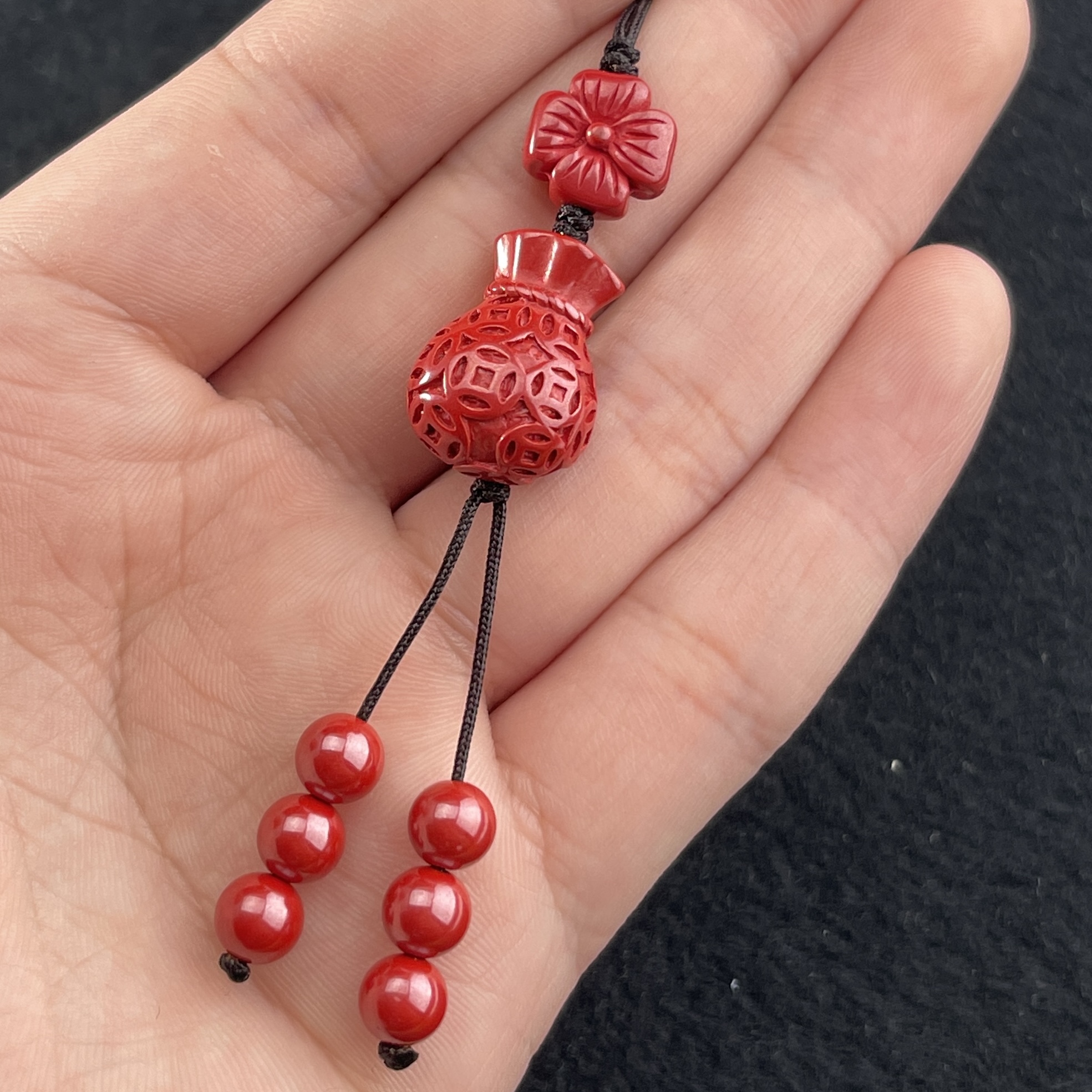 含辰砂工艺品【抢购双11】朱砂钱袋挂件 多样性 发一CAN1570026