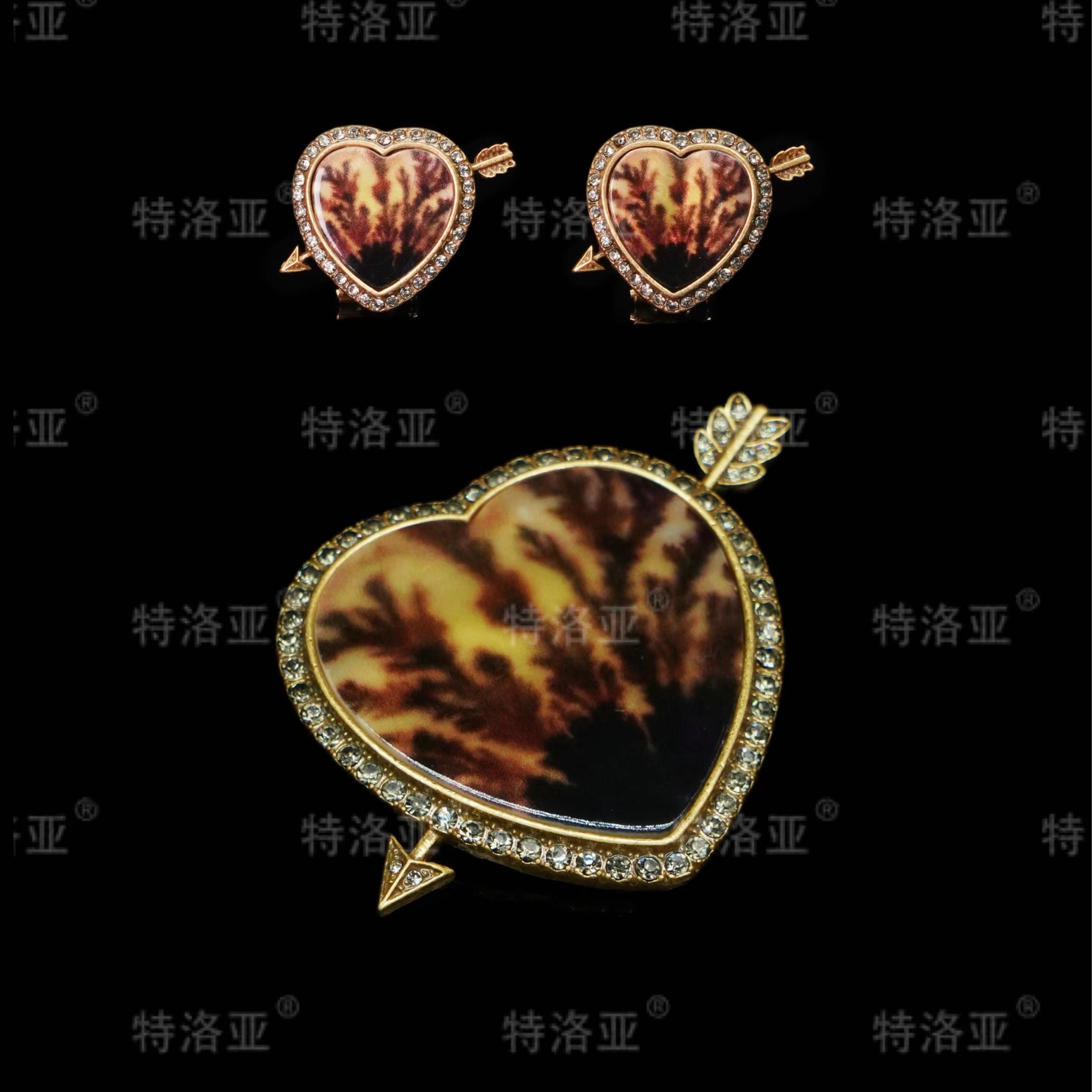 特洛亚 铜合金合成锆石耳饰 轻奢复古素款简约法式小众高端 kk001