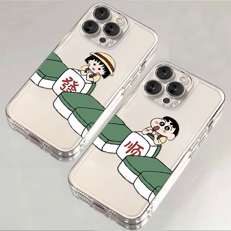 情侣麻将小新适用iphone15苹果14手机壳13华为vivo小米oppo软xr套