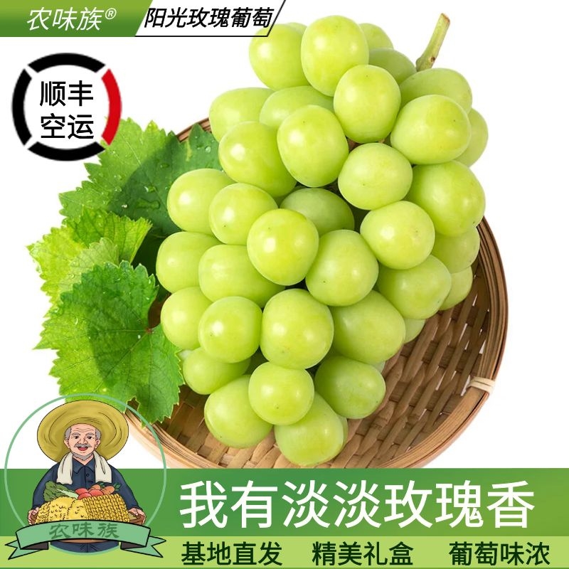 【顺丰空运】云南阳光玫瑰3斤精选二级果串装新鲜采摘纯甜葡萄青提