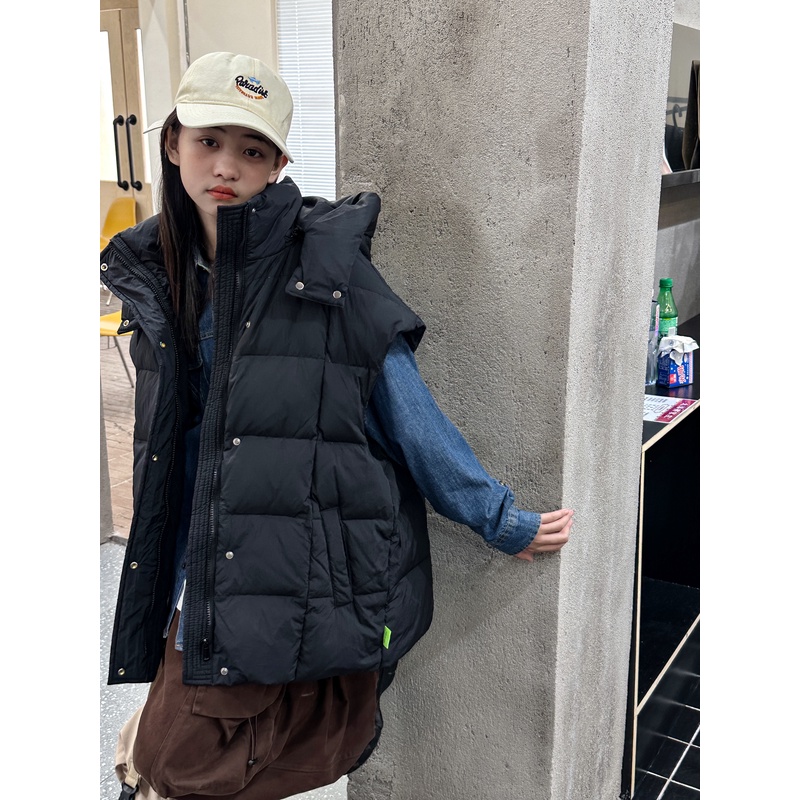 【潮牌羽绒马甲】中大童2023新款冬季外穿羽绒可拆连帽马甲衣237106