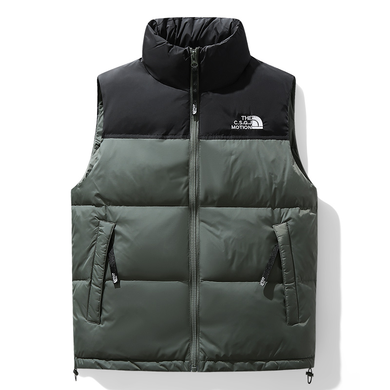 冬季新款潮牌拼色立领外套爆款白鸭绒羽绒马甲运动休闲坎肩背心