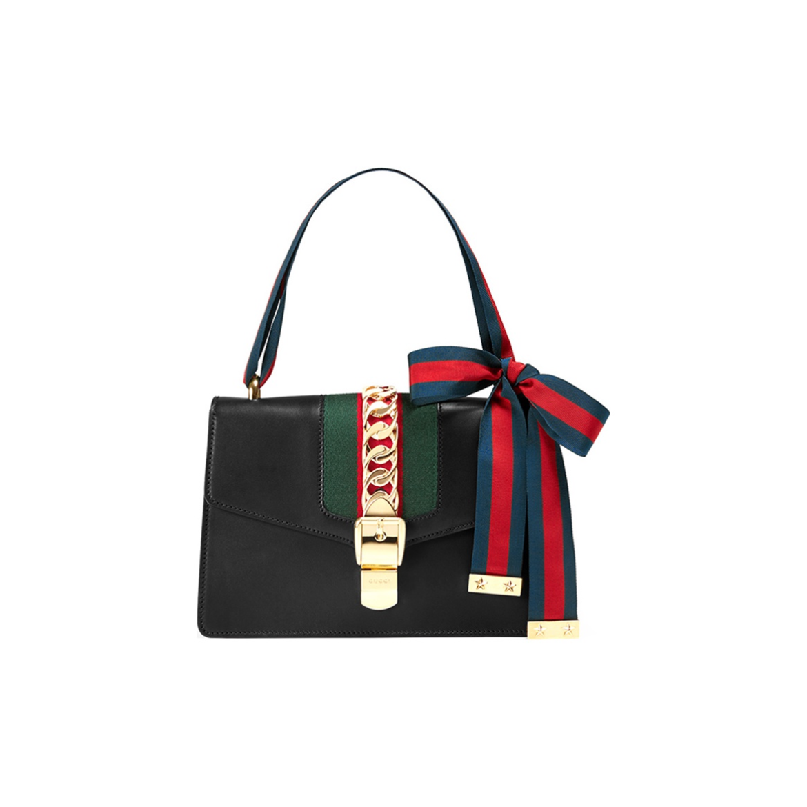 95新 GUCCI/古驰 古驰 塞尔维亚 中号 黑色 单肩斜挎包 嘉莉
