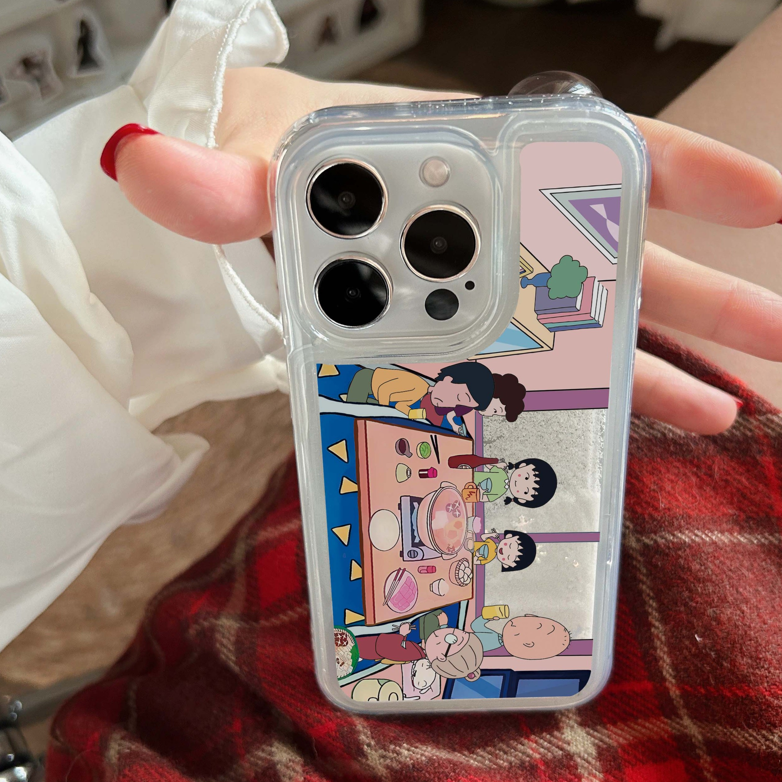 流沙小丸子一家适用iphone15手机壳苹果13/14promax卡通12/11可爱