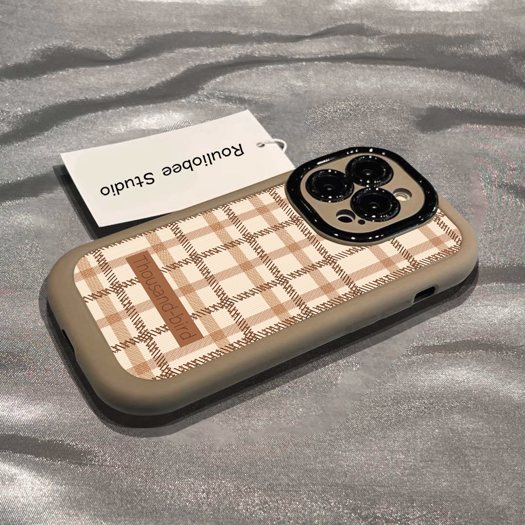 秋冬条纹泡芙壳适用于苹果15手机壳iphone13/14promax防摔12/11女