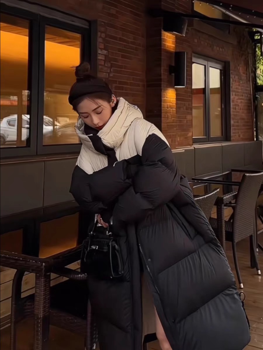 【小胖专属】2023新款韩版时尚加厚保暖宽松冬季长款鹅绒服 RQ3247