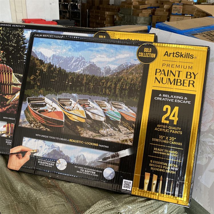 数字油画diy填充填色画画 手绘风景水彩画