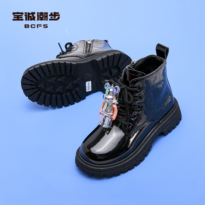 BCFS/宝诚潮步T522168宝诚潮步时尚英伦冬季女童马丁靴27-37