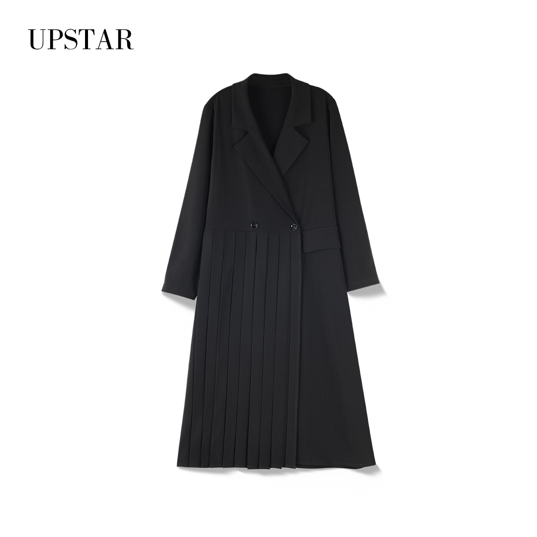 今日新品 Linda姐高端定制秋冬百搭时尚百褶风衣大衣UF2W0192
