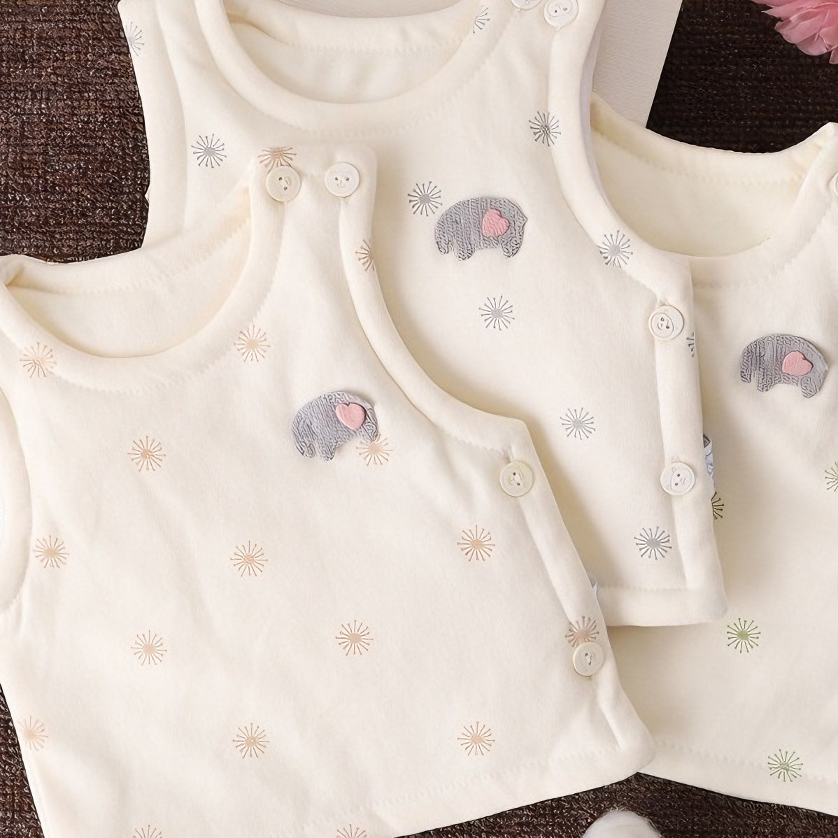 新生的婴儿儿棉背心保暖夹棉马夹男女宝宝贴身秋冬厚马甲无袖衣服