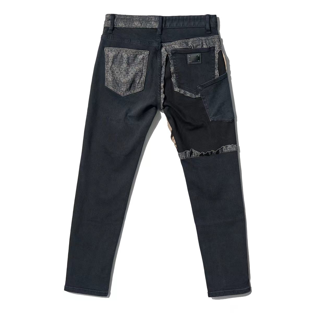 NZ03牛仔裤男秋季新款时尚潮牌高端刺绣印花水洗男士直筒小脚长裤