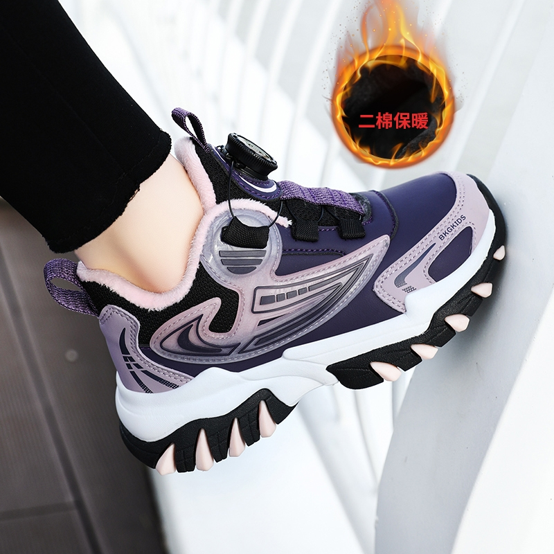 李宁国潮断码女童鞋子秋冬款新款儿童运动冬鞋女孩加绒二棉鞋保暖