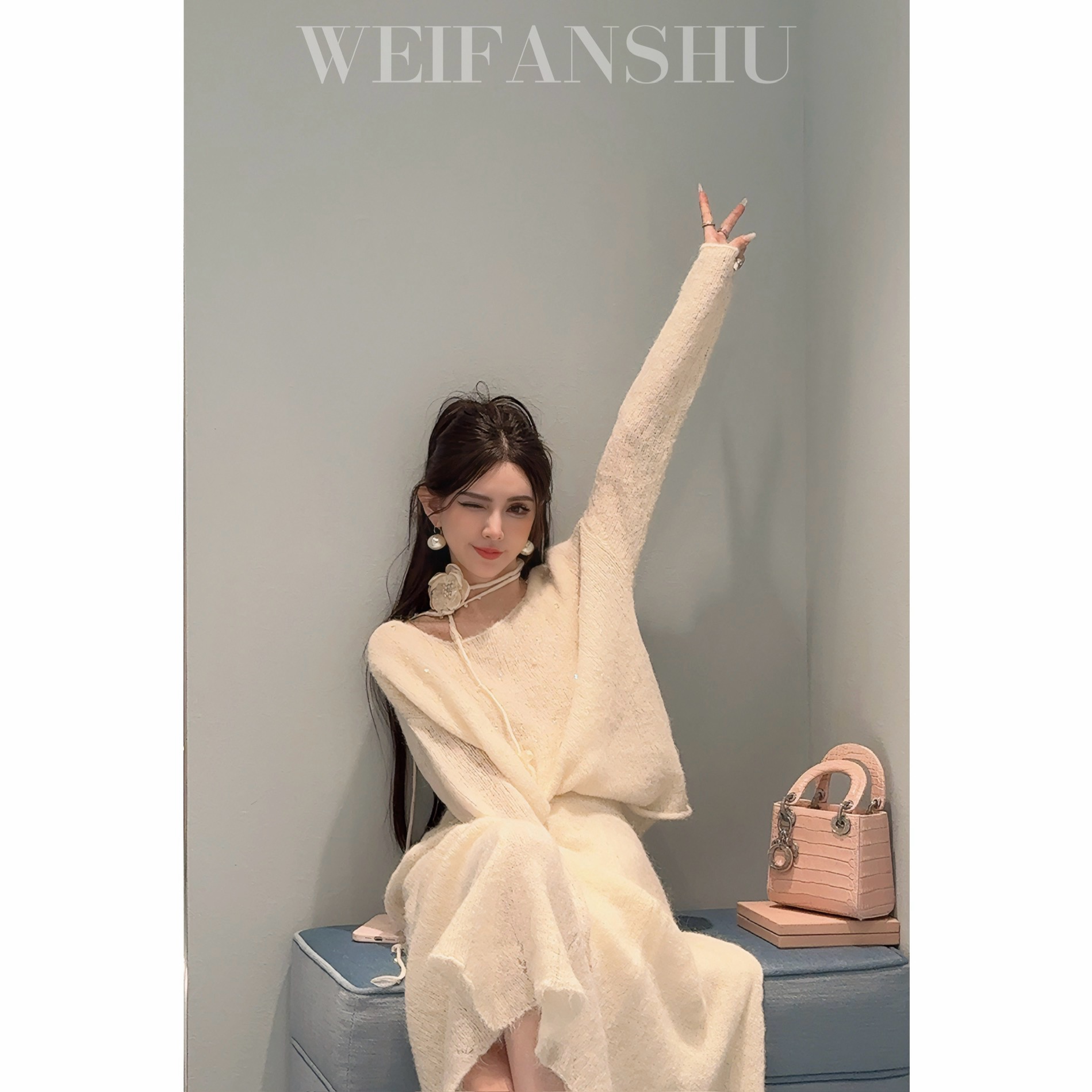 WEIFANSHU/魏凡舒【清秀佳人】套装秋装气质甜美中长款气质慵懒风