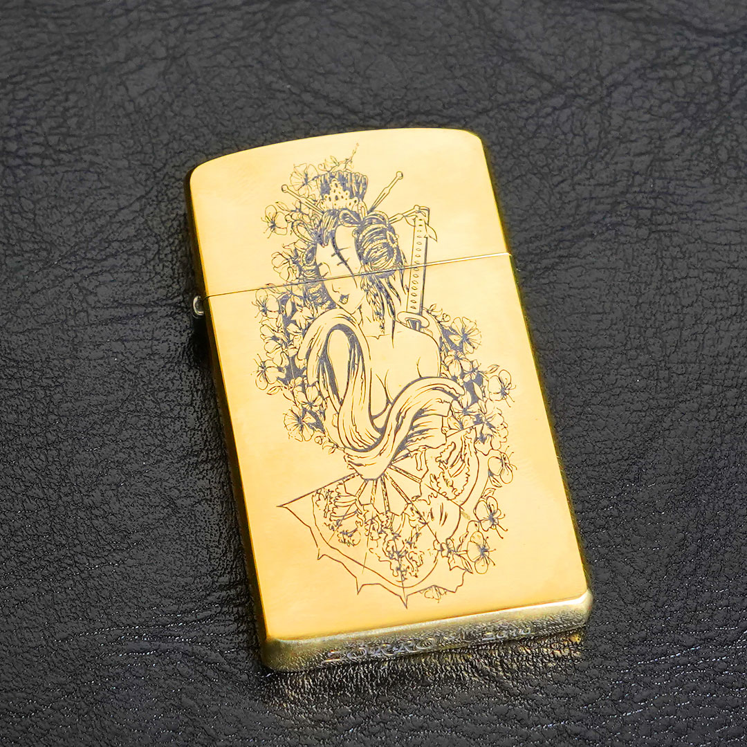 佐罗艺姑娘超薄刻字日系风创意潮节日礼物送男友煤油打火机