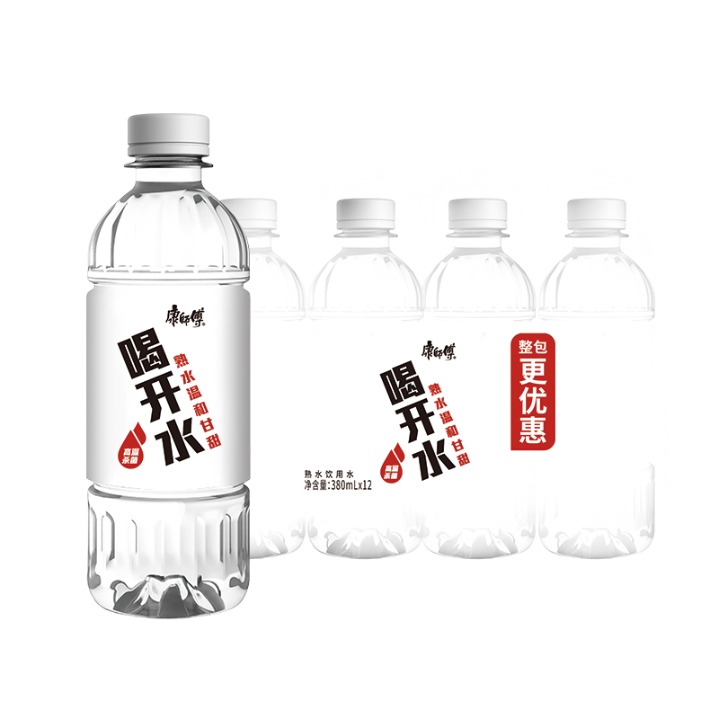 康师傅喝开水380ml*12瓶P。纯饮用水家庭囤货泉净水水备便携6瓶