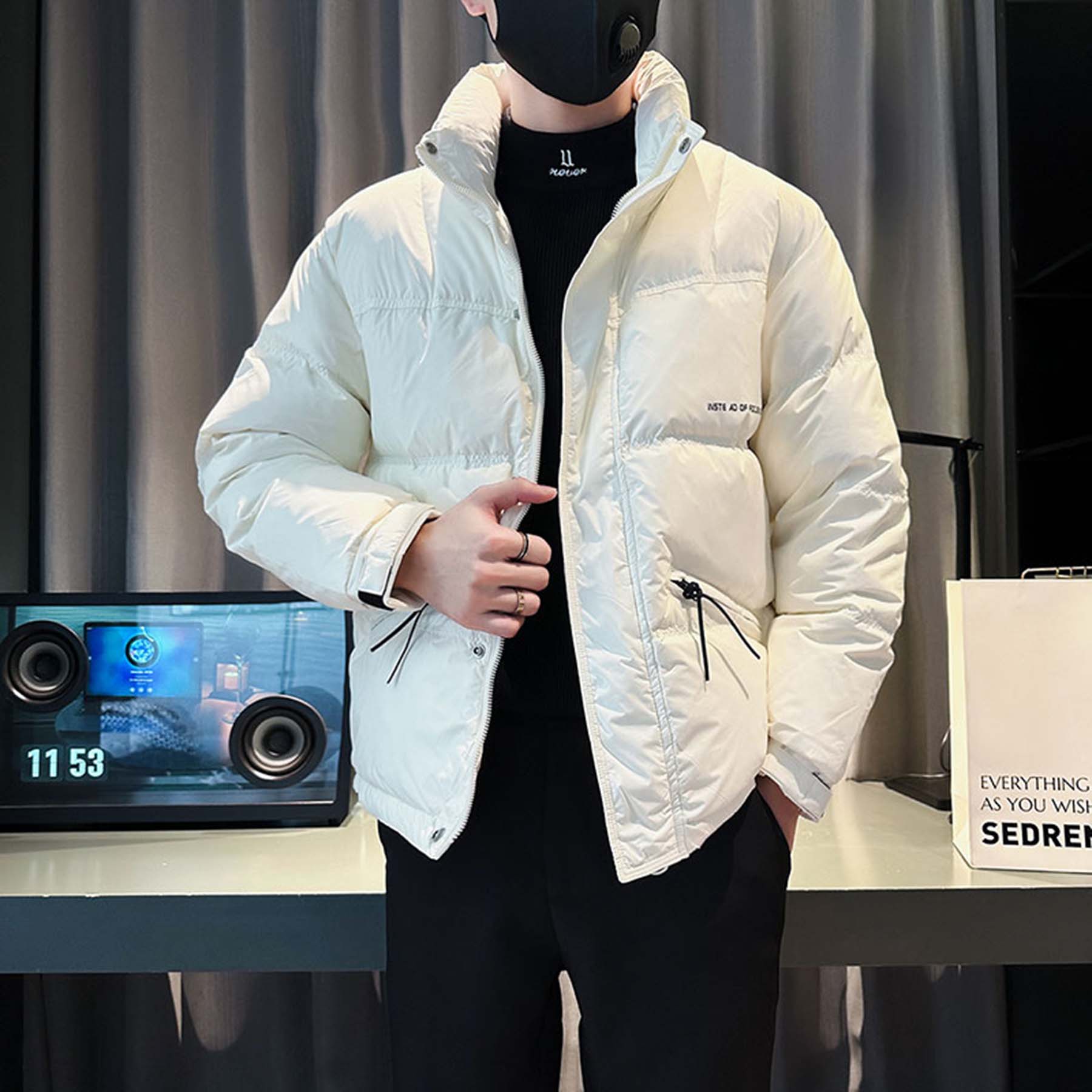 2023潮款男款痞帅棉衣外套男士冬季保暖袄子立领棉服男式冬天外衣