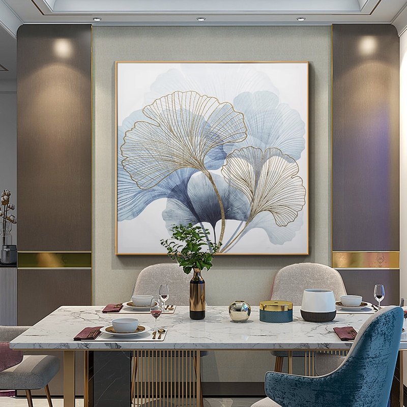 【银杏】油画餐厅装饰画轻奢玄关挂画简约客厅背景墙壁画手绘饭厅画