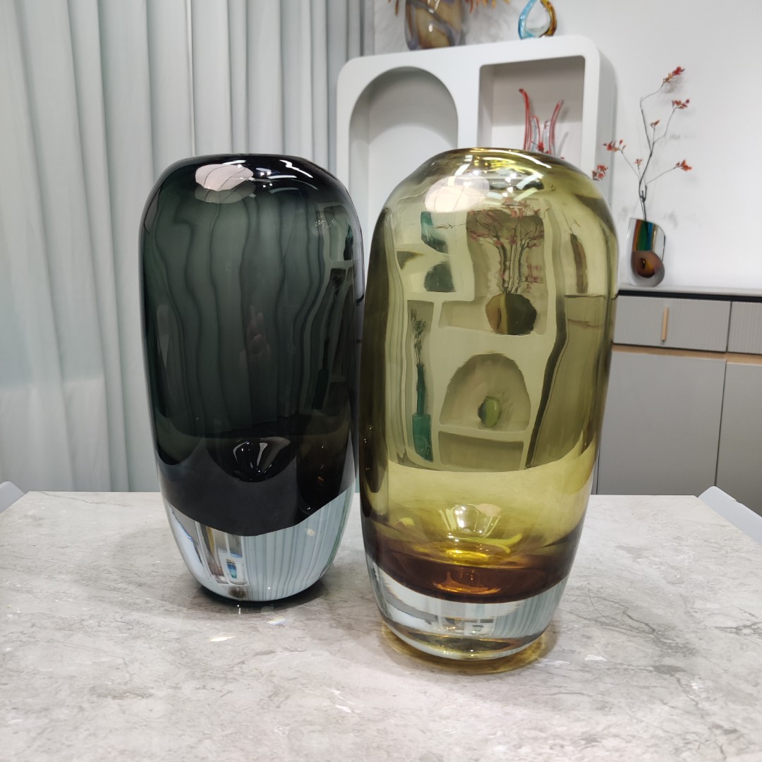 [色彩]A586 欧式轻奢高透加厚琉璃花瓶时尚简约桌面高档花卉花器
