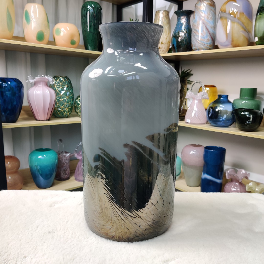 [色彩] TE036新中式其实简约拼接大罐琉璃花瓶桌面高档花卉花器