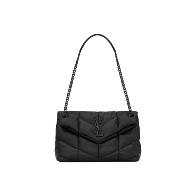 99新 YSL/圣罗兰 YSL/圣罗兰/云朵包/黑色/中号/斜跨/98新/AM0148