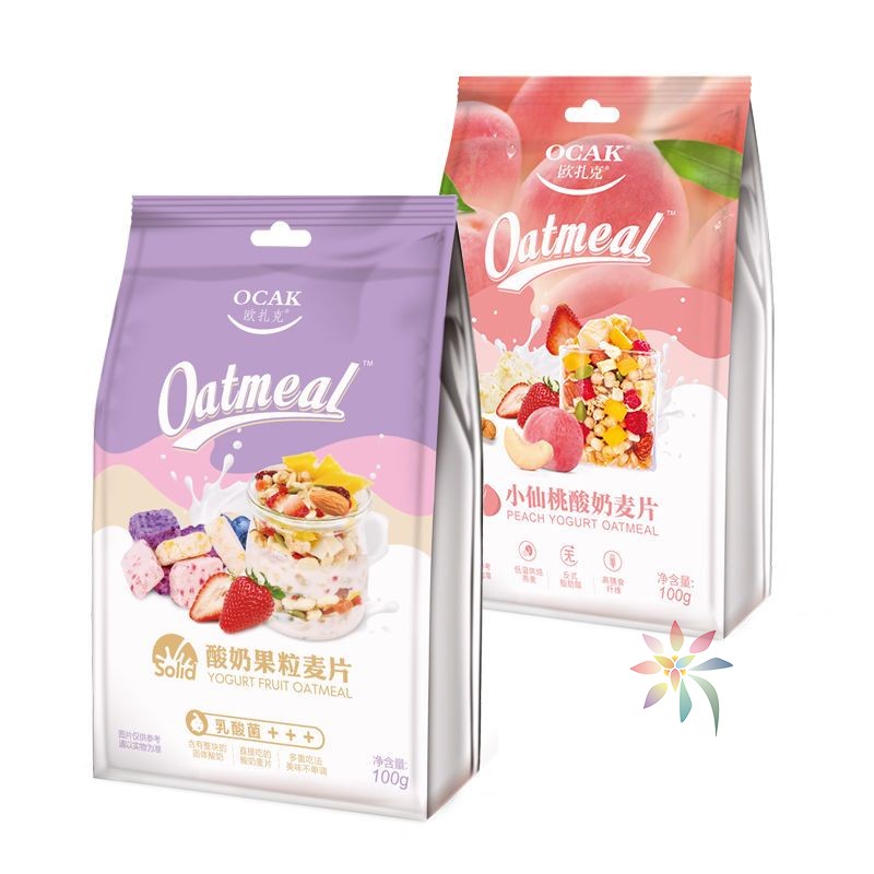 欧扎克酸奶水果坚果粒麦片100g*2袋即食酥脆燕麦营养/0lb蔬菜组合