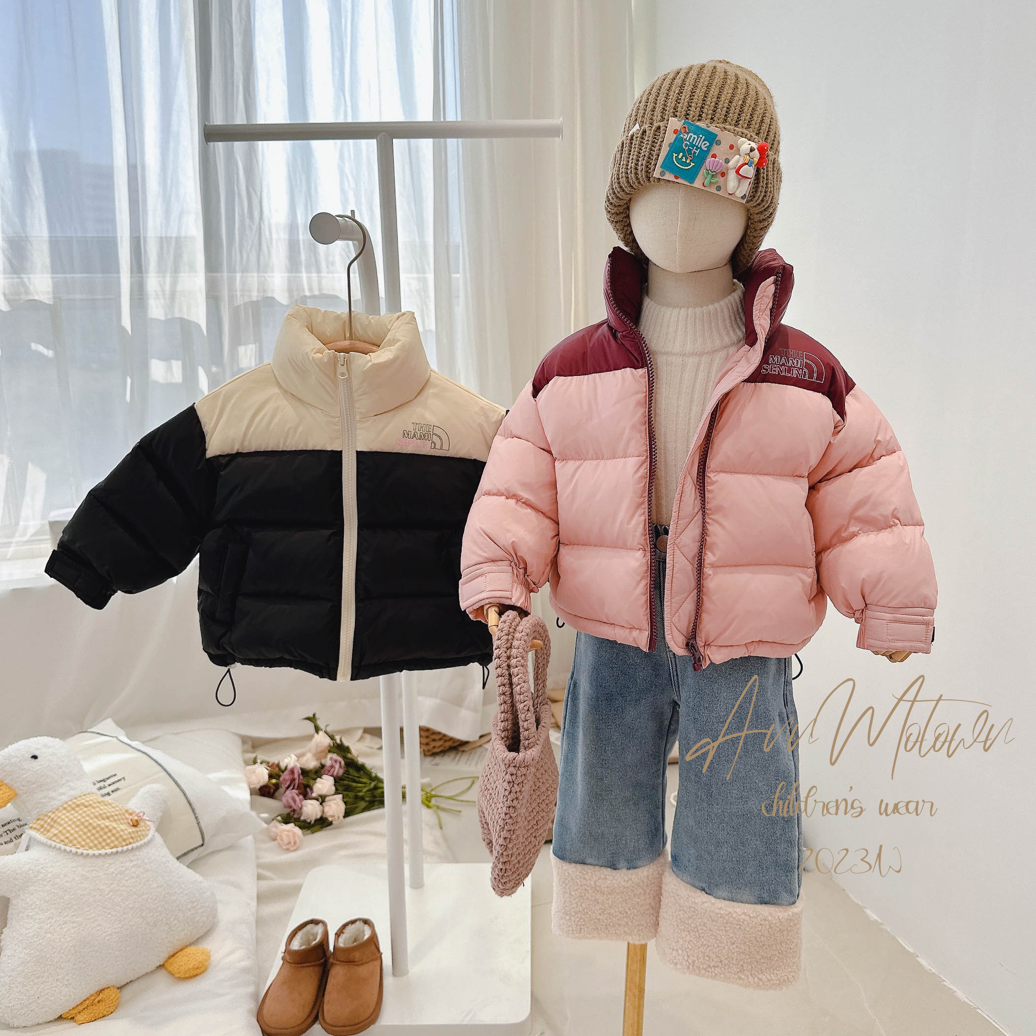 安沫小镇AM-234348  童装2023年冬新款加厚羽绒服 星妈