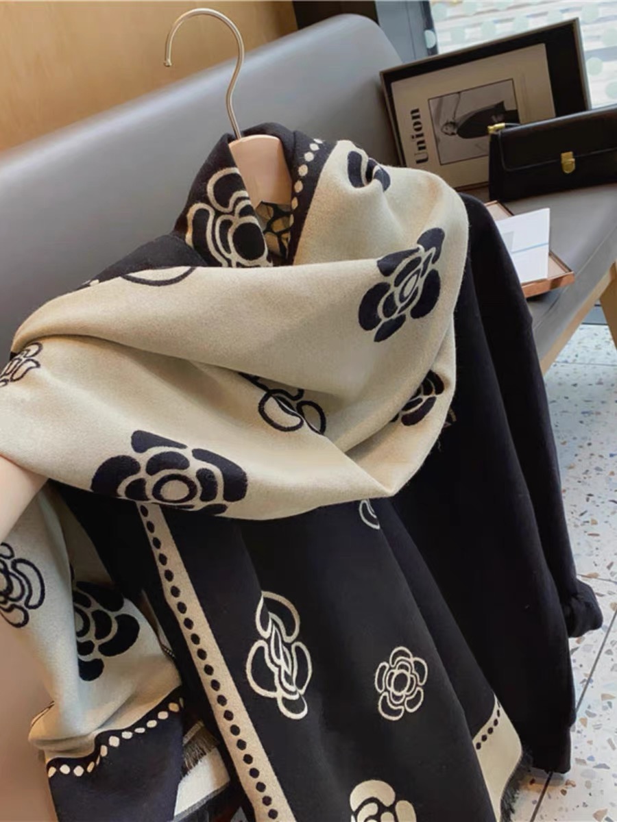 【Jin言希】网红时尚百搭双面披肩加厚保暖韩版