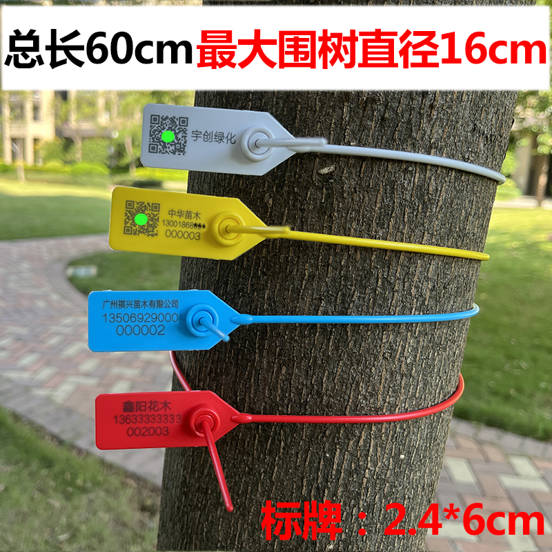 一次性加长园林园艺塑料封条围树绑扎带苗木记号标签标识锁扣50CM