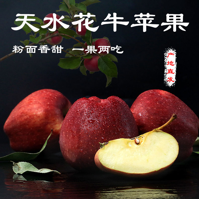 果立园甘肃花牛苹果原产地新鲜应季吃带箱2斤山果