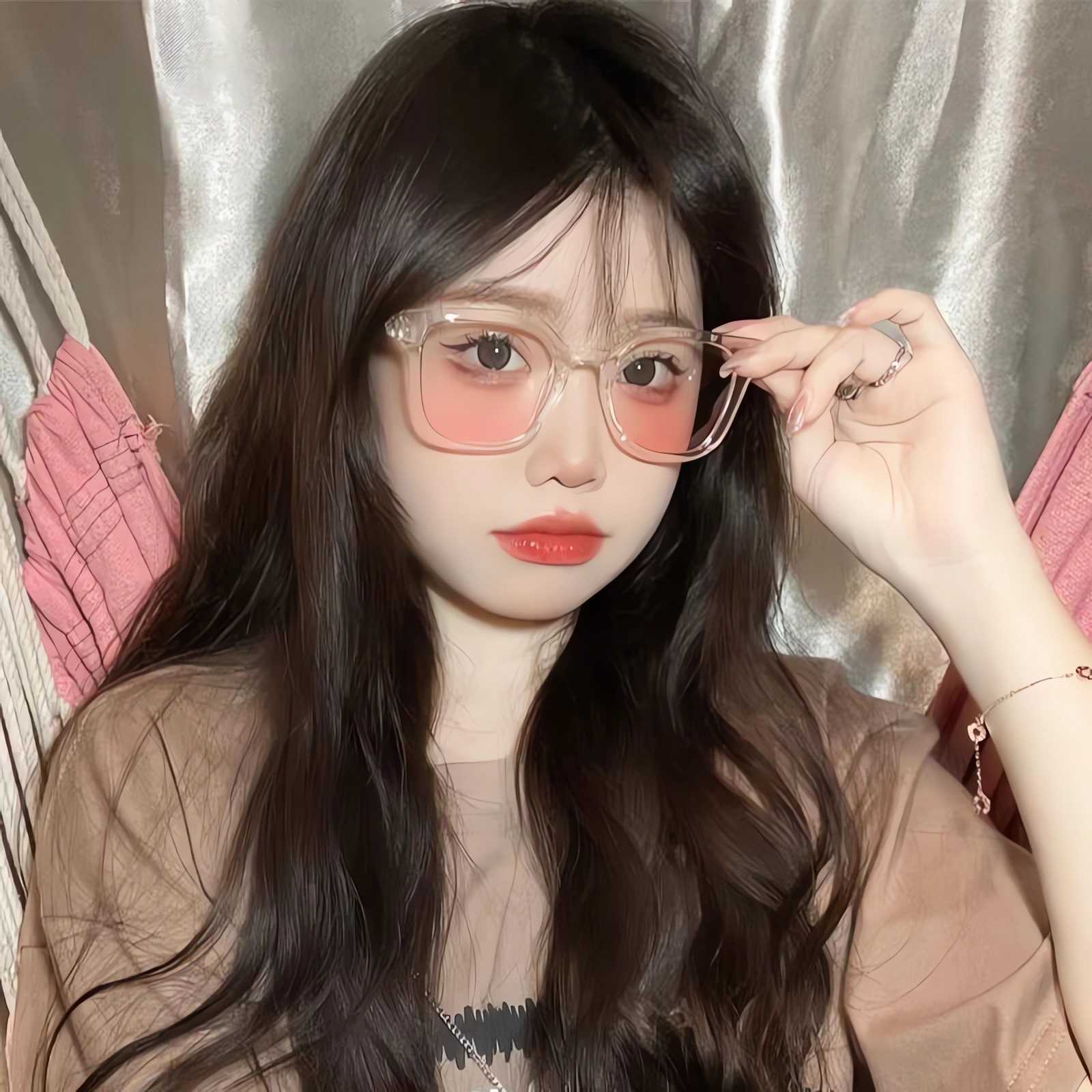 腮红眼镜素颜神器渐变腮红显脸小ins风高颜值网红学生拍照用眼镜