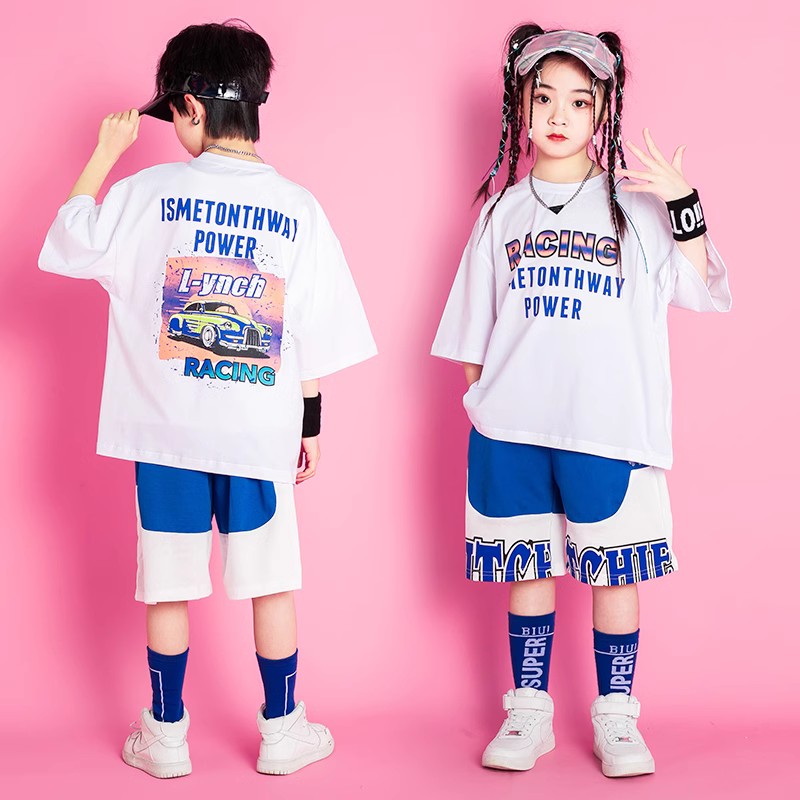 儿童幼儿园表演套装嘻哈现代爵士舞服装童装街舞男童街舞服装潮牌