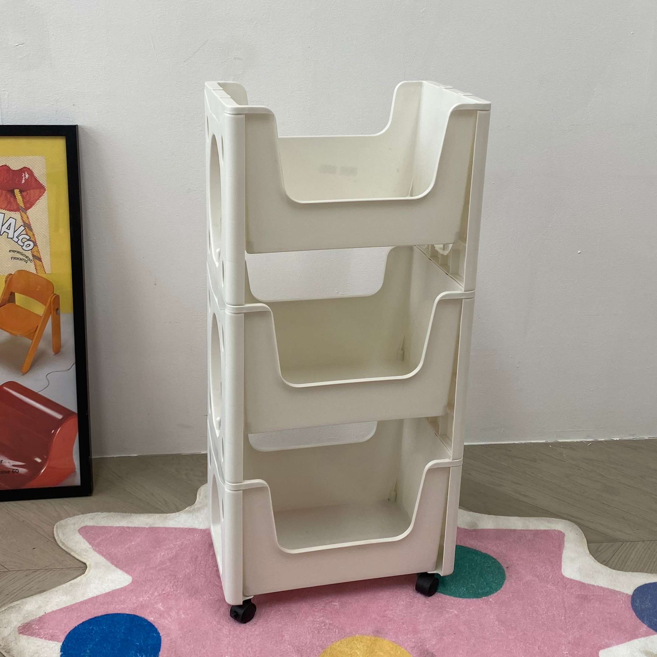 厨房置物架带滑轮多层家用椅收纳架银标