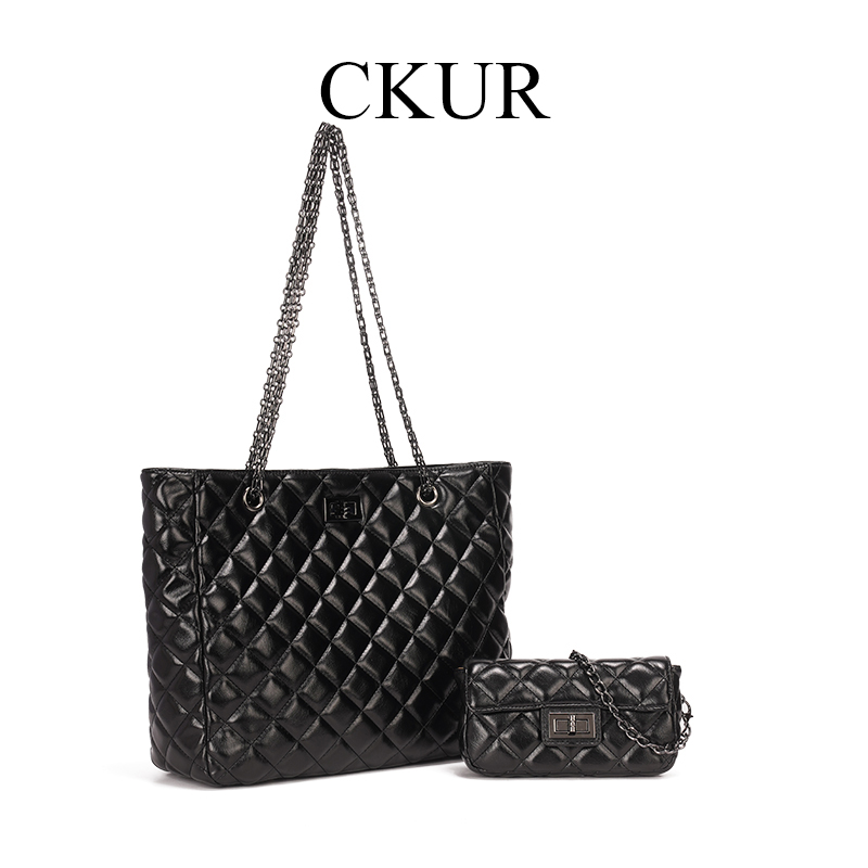 CkuR【寰球品牌】2024新款菱格百搭轻奢单肩斜挎女士包包CKUR87001