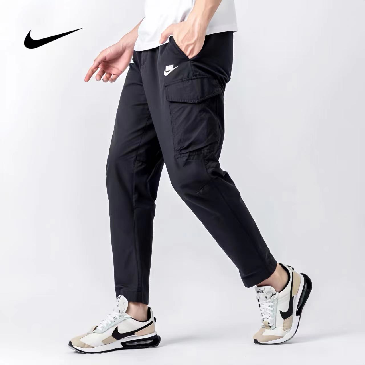 Nike耐克男款秋季百搭工装裤运动休闲梭织大口袋直筒长裤DD5208