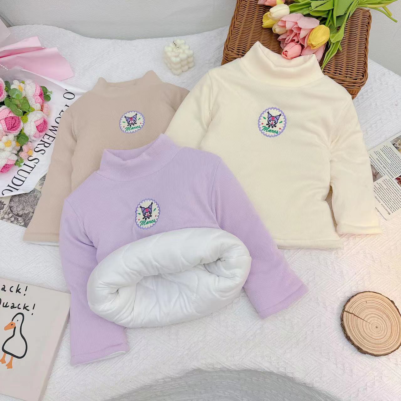冬款新款女童百搭卡通库洛米加棉加厚打底衫 D-ZK562