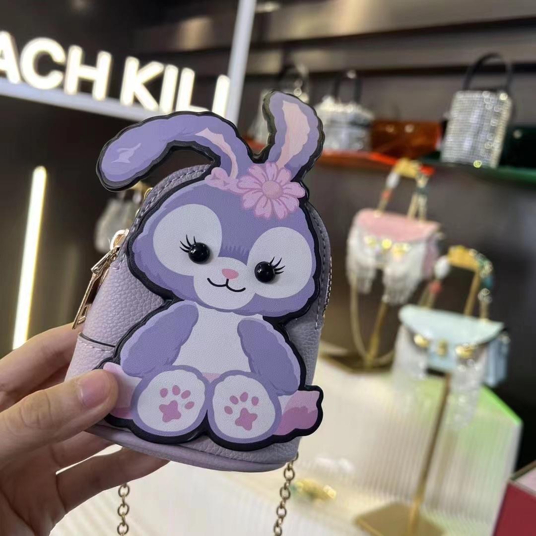 浮力竖款兔子斜跨装饰小零包卡通可爱挂饰包紫色百搭少女小包包