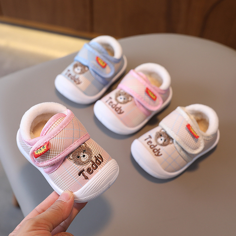 机能鞋童鞋步前鞋婴儿幼儿宝宝棉鞋加厚保暖1一3岁学步鞋叫叫布鞋