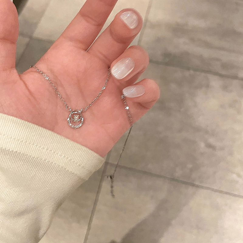 钛钢项链 锆石项链女款简约锁骨链颈链轻奢ins小众毛衣链配饰爆款