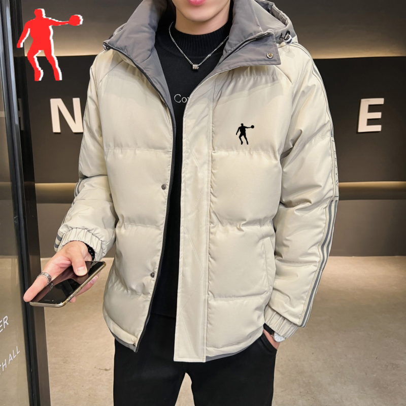 乔丹中国专卖男士棉服休闲时尚连帽保暖棉衣百搭潮流冬季棉袄外套