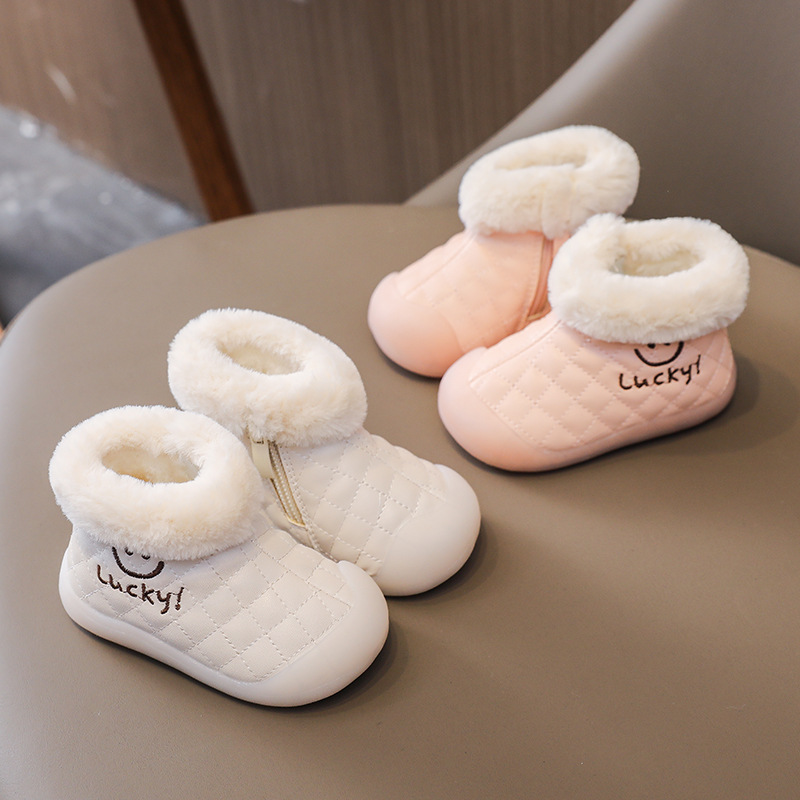 学步鞋女宝宝棉鞋0一1岁童鞋雪地靴软底婴儿鞋子秋冬季二棉小短靴