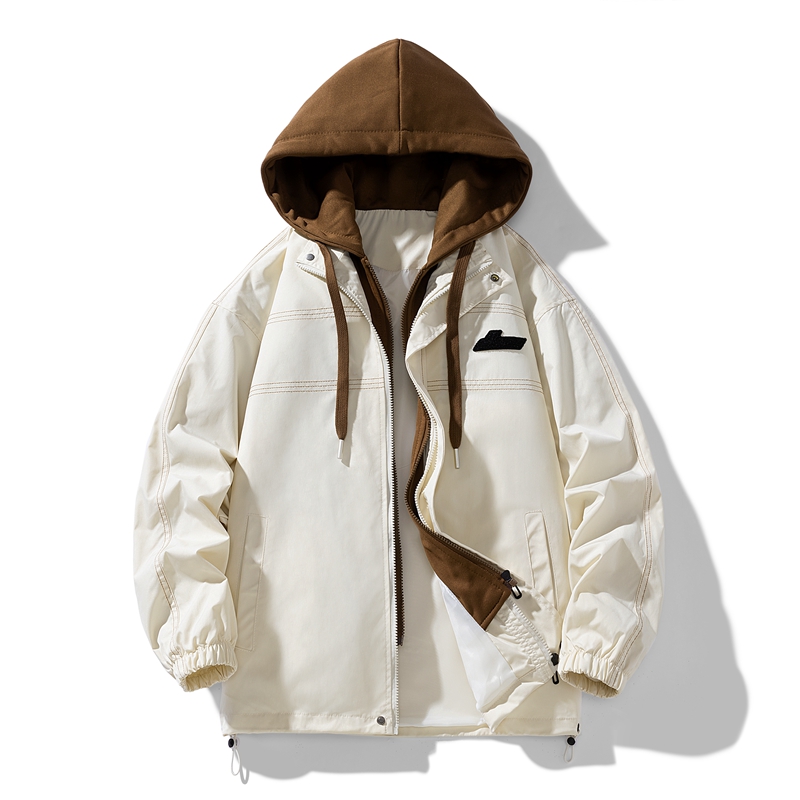 假两件冲锋衣外套男士春秋季新款痞帅棒球服情侣工装男生夹克