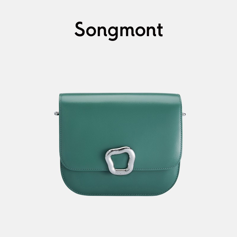 Songmont山下有松中号纯色豆腐包重置系列头层牛皮斜挎小方包推荐