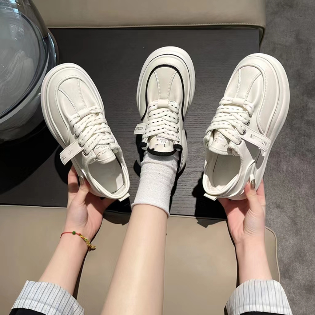夏季百搭ins真皮小白鞋女厚底松糕鞋潮爆款运动时尚板鞋女  168