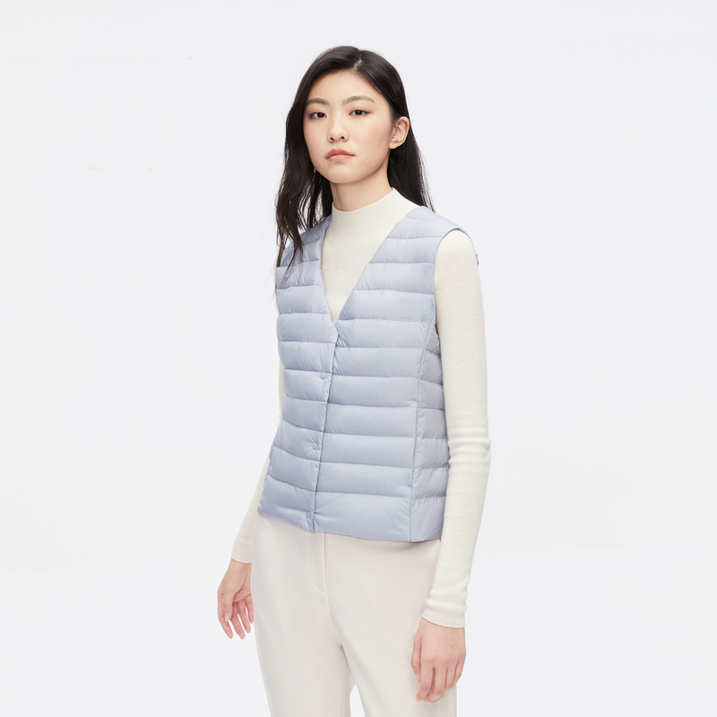 波司登2023春秋季青春流行轻暖舒适简约女款保暖羽绒小马甲【防寒】